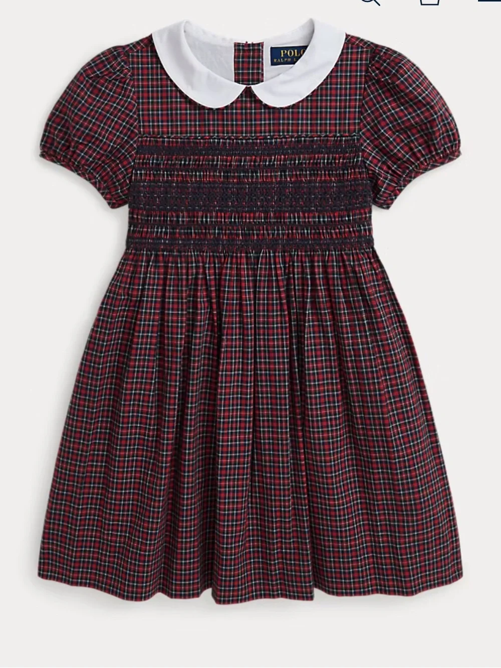 Ralph Lauren Infant Girls Red Plaid Smocked Cotton Dress. Size 9 Months NWT NEW